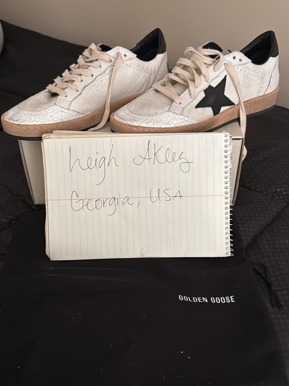 Golden Goose Ball Star size 38 Crackle with Black Star
